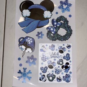Disney Blue and Black Winter Sticker Collection